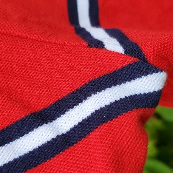 Ralph Lauren Red White And Blue Striped Men's Short Sleeve Polo Shirt XL - Picture 9 of 9